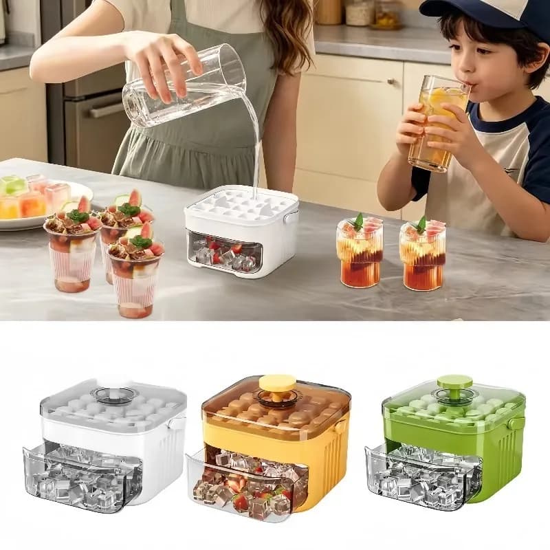 50 Grid Double Layer Ice Cube Tray Reusable Food Grade Ice Mould Maker — image 5