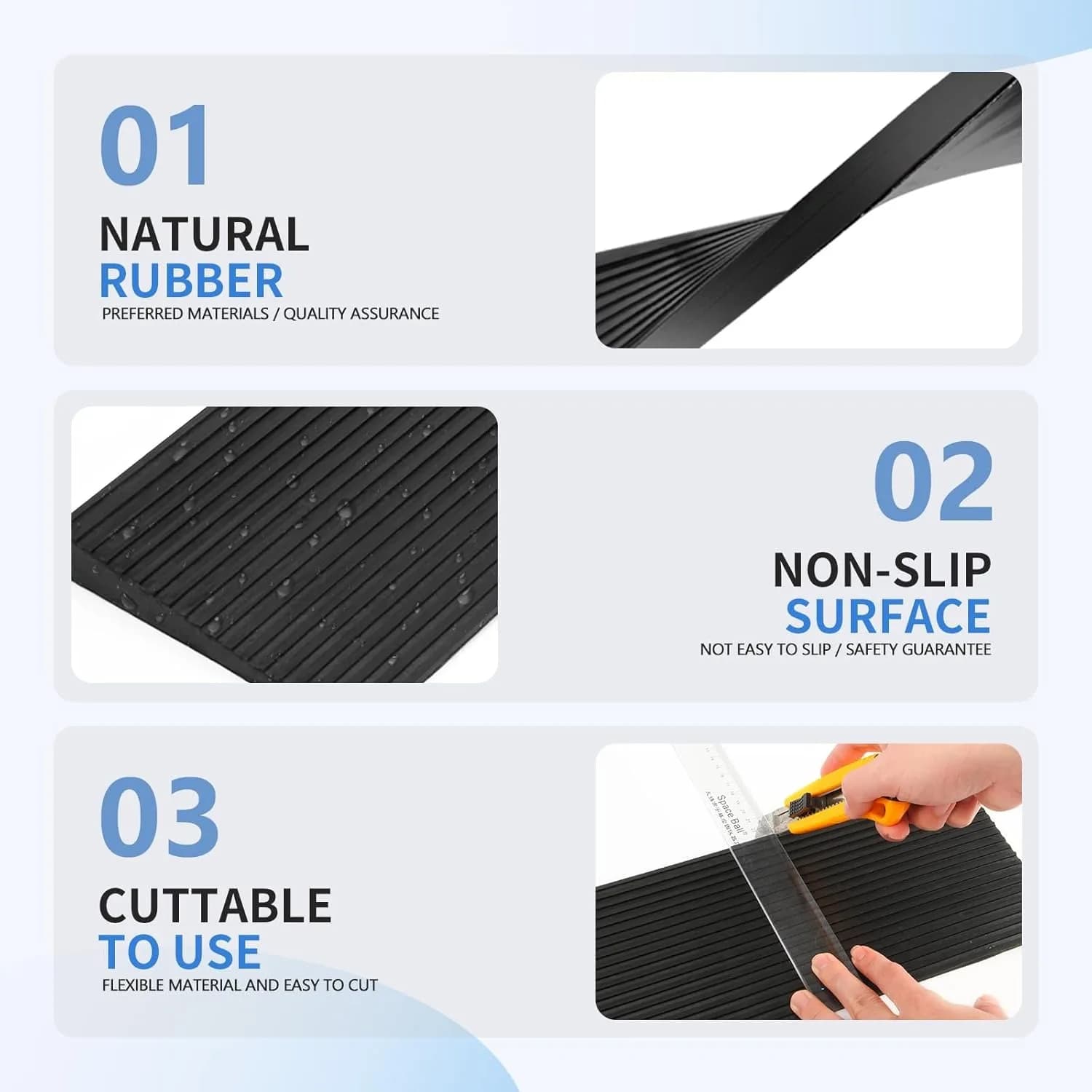 Rubber Door Threshold Ramp 1m Wheelchair Accessible Non-Skid New 1pc 1mx5cm Rise — image 3