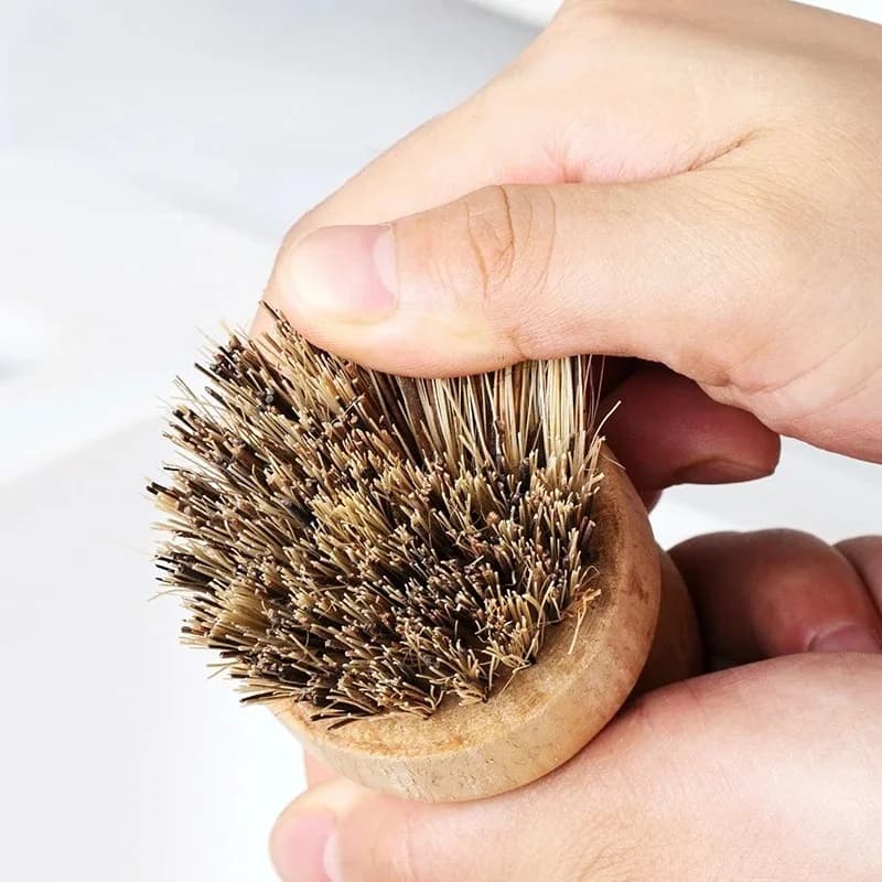2 Pcs Wooden Dish Brush Kitchen Cleaning Brush Natural Sisal Coconut — image 3