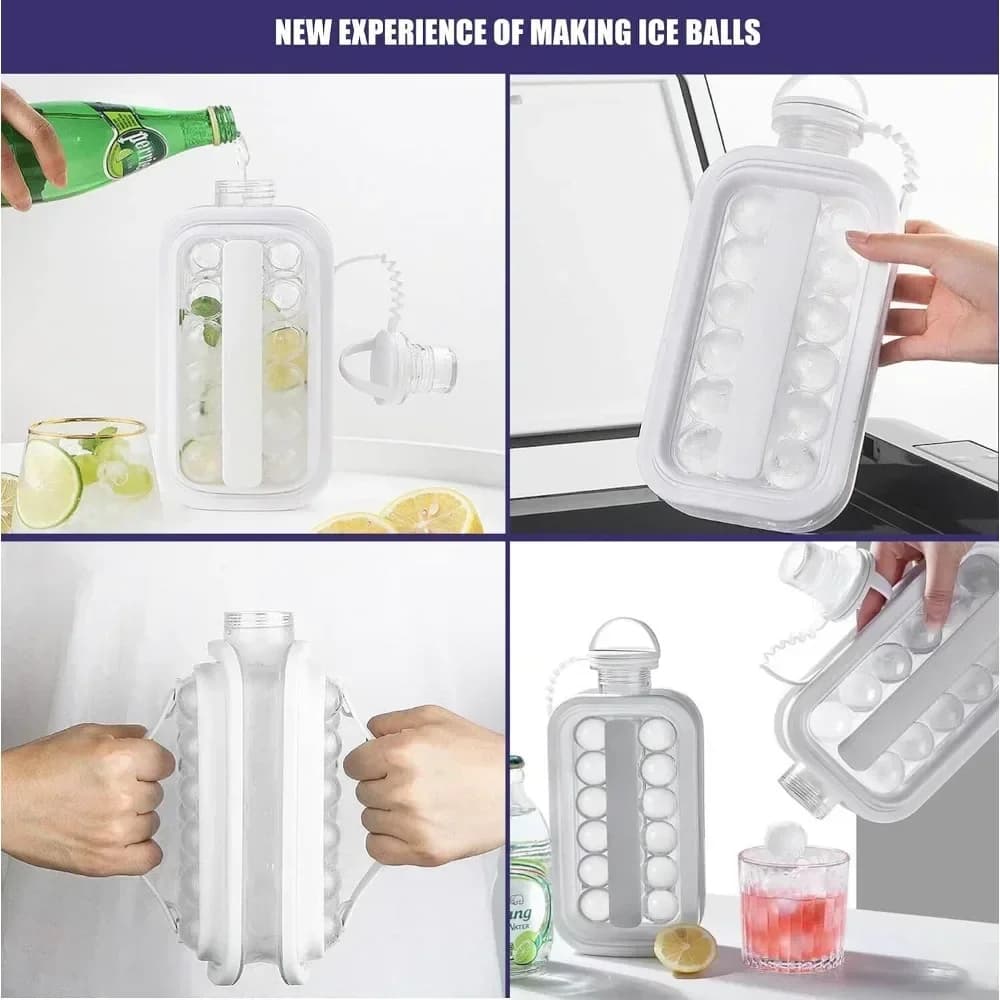 Portable 2-in-1 Folding Ice Maker Water Bottle Creative Ice Cube Mould for Bar — image 6