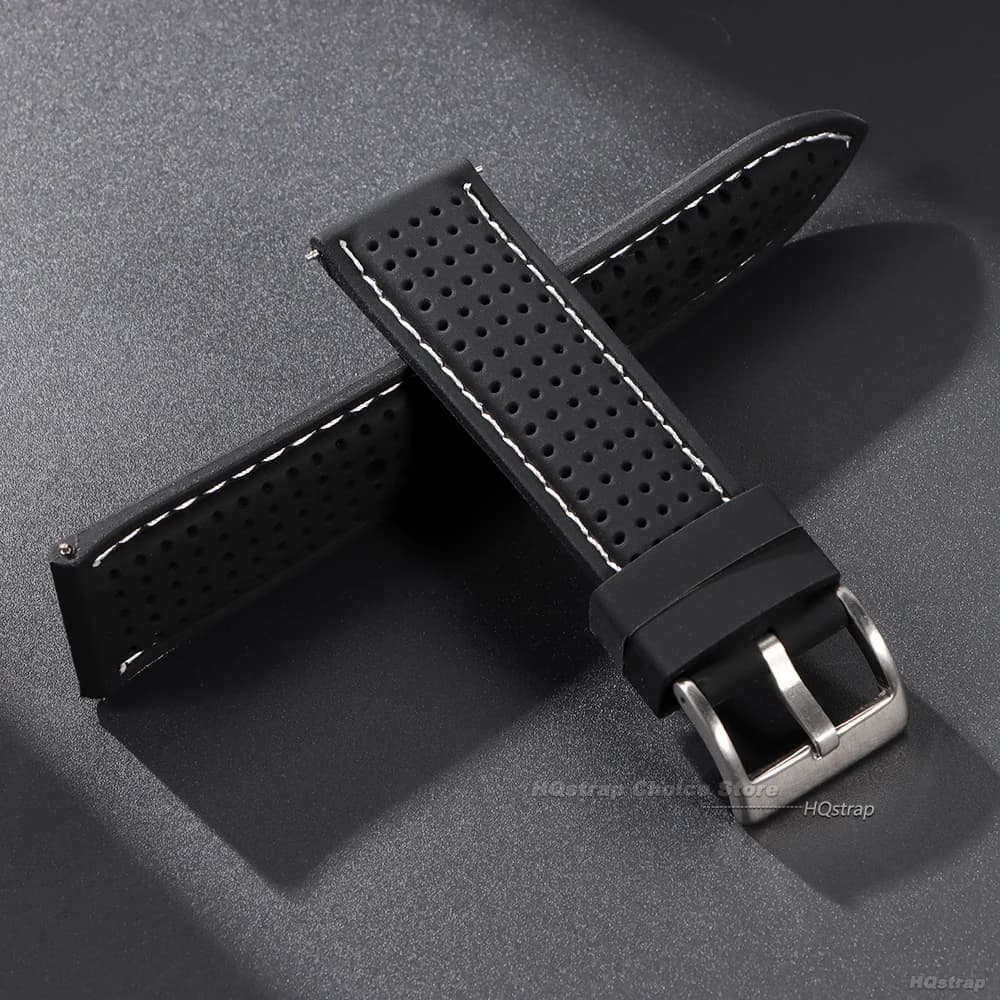 Soft Rubber Watch Strap Men Women Sport Waterproof Silicone 20mm Breathable Band — image 6