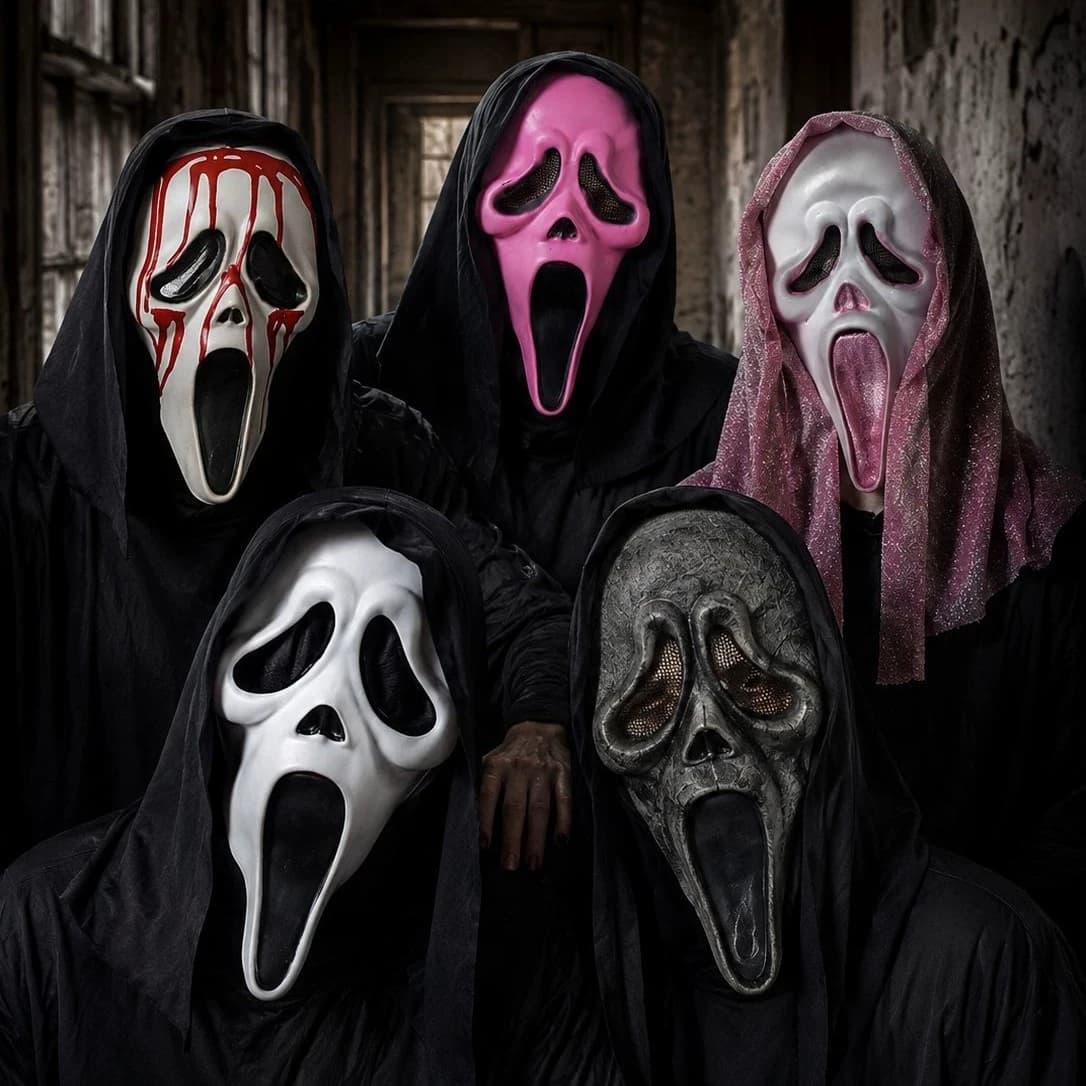 Halloween Scream Horror Face Mask Realistic Creepy Ghost Mask Movie Party Costume