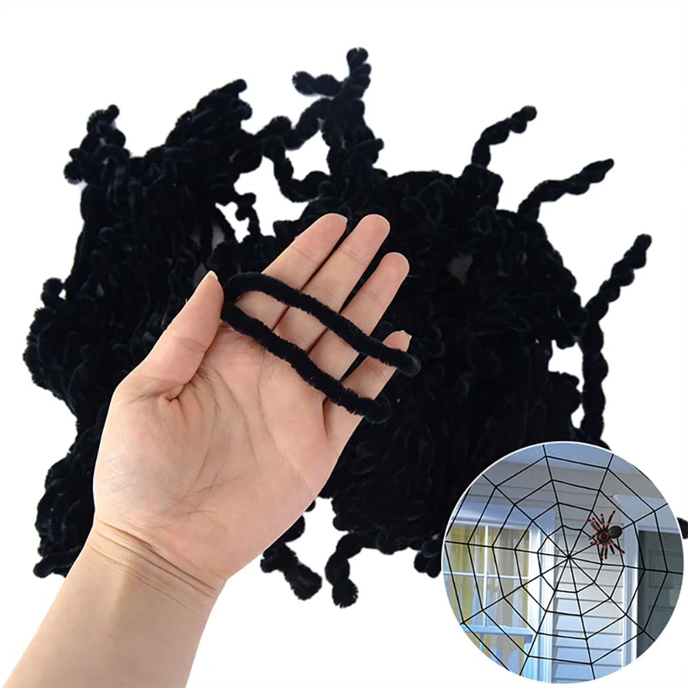 Halloween Giant Spider Web Black White Creepy Outdoor Yard Decoration Large — image 4