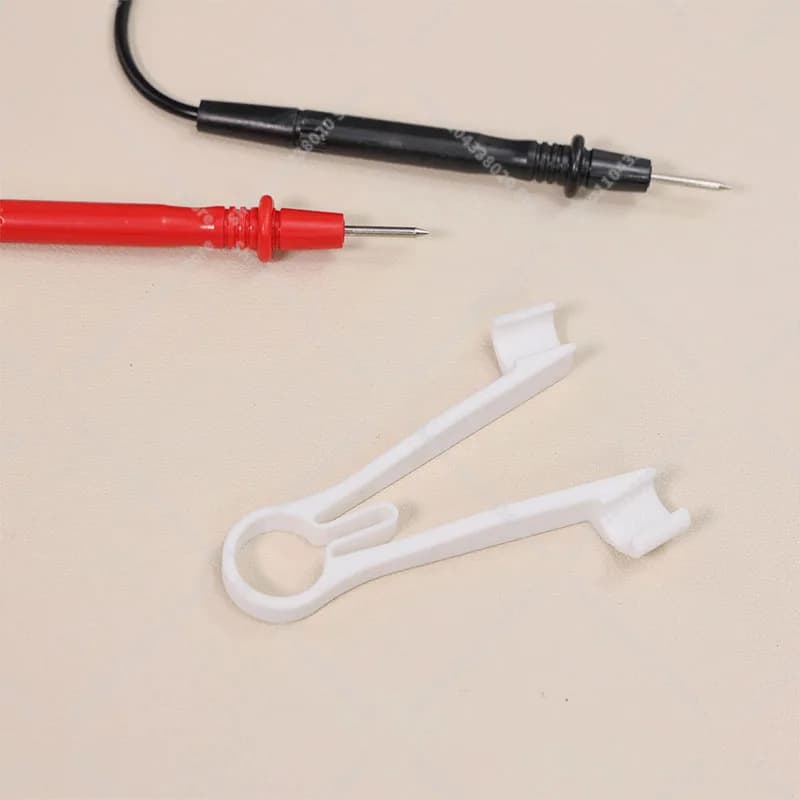Multimeter Probe Holder 8mm One-Handed Test Lead Clip Electrician Red Black — image 3