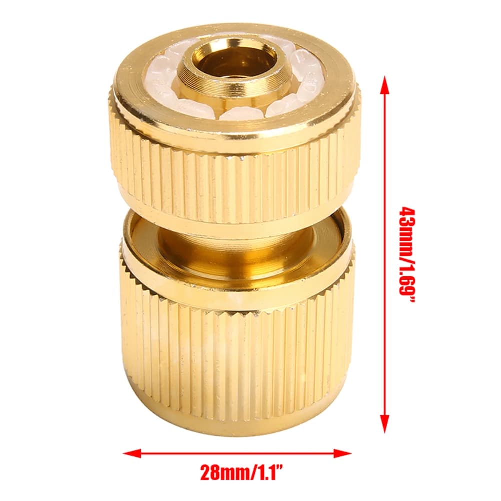 Brass-Coated Hose Adapter 1/2" Quick Connect Swivel Connector New Garden Systems — image 2