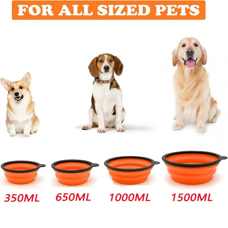 Pet Folding Silicone Bowl Collapsible Dog Food Water Travel Bowl Large Puppy — image 5