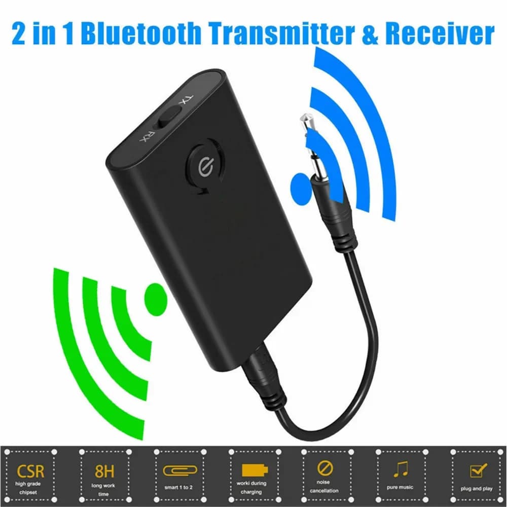 Bluetooth 5.0 Transmitter Receiver 3.5mm AUX Wireless Audio Adapter Rechargeable — image 5