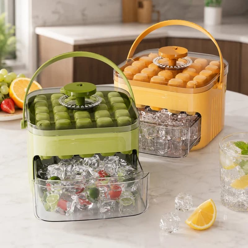 50 Grid Double Layer Ice Cube Tray Reusable Food Grade Ice Mould Maker — image 2