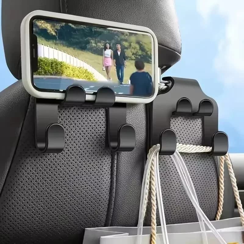 Car Seat Headrest Hook Hanger Multifunctional Backseat Organiser for Bags Clothes — image 2