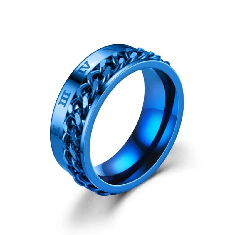 Rotating Stainless Steel Spinner Ring Anti-Anxiety Fidget Punk Couple Ring — image 9