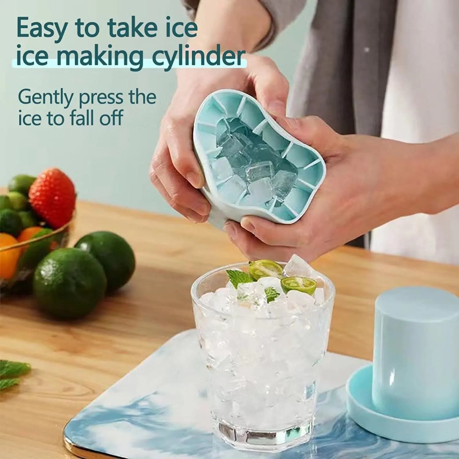 Silicone Ice Cube Mold Round Ice Bucket Freeze Maker Barware Tools Summer DIY UK — image 3