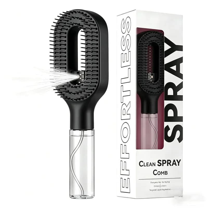 2-in-1 Spray Hair Comb Detangling Scalp Massage Brush Styling and Care Tool — image 12