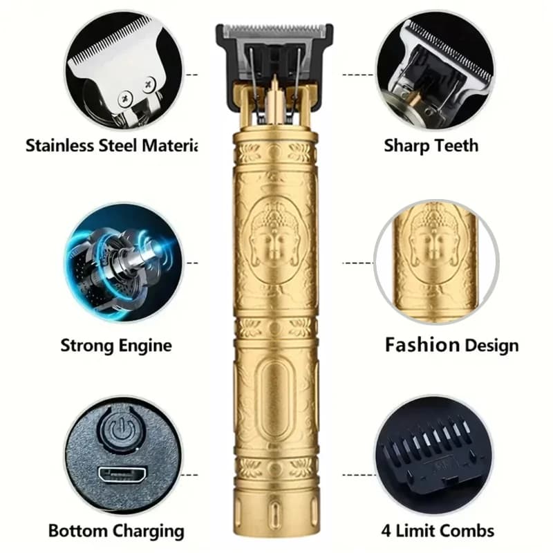Professional Hair Clipper Barber Rechargeable Trimmer Machine Carving Metal — image 5