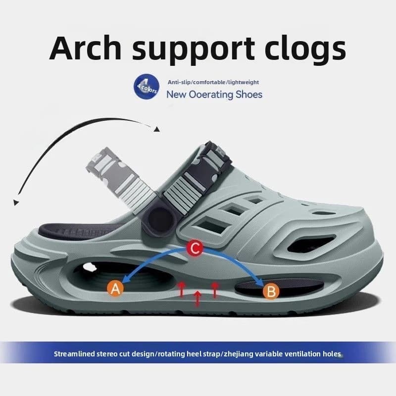 Arch Support Anti Slip Soft Sole Slippers Breathable Summer Hole Shoes wear cool — image 4