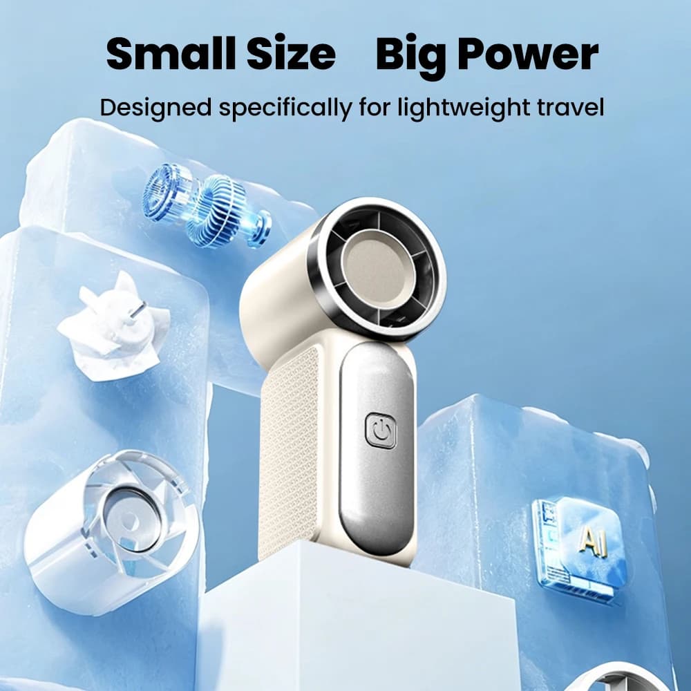 Mini Handheld Fan Portable 5-Speed Type-C Rechargeable Cooling Fan Outdoor — image 3