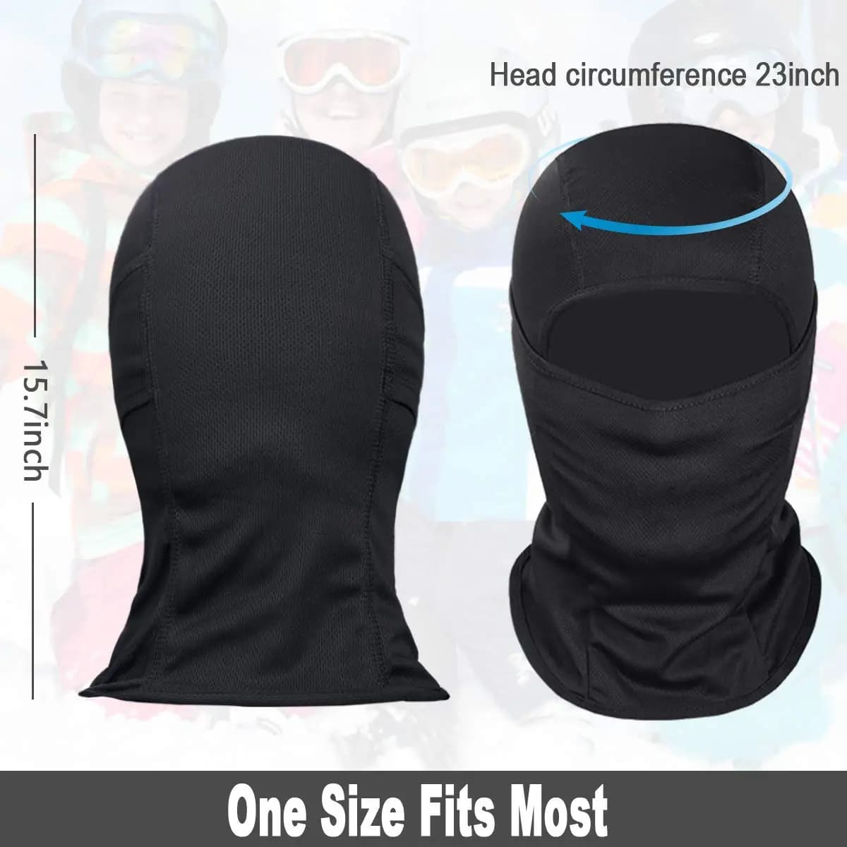 3 Pack Balaclava Ski Mask Full Face Cover Windproof Breathable Neck Warmer Hood — image 4