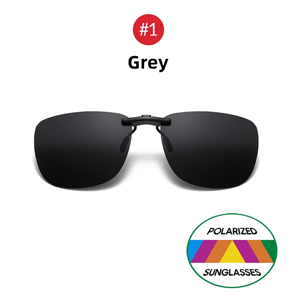 Clip On Sunglasses Polarised UV400 Anti Glare Night Vision Driving Square UK — image 8