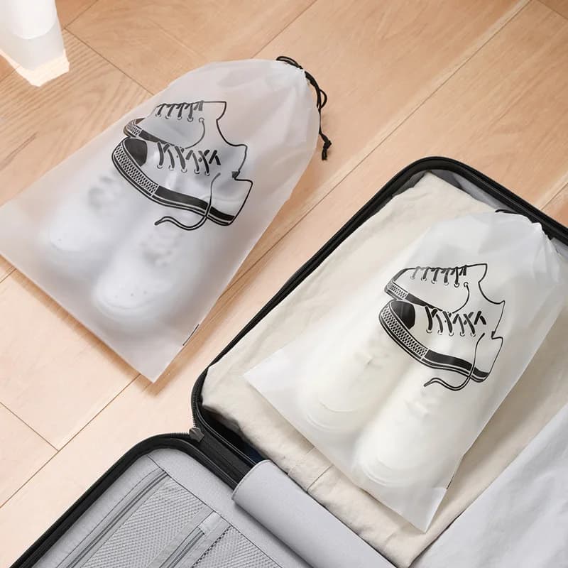 5 Pcs Shoes Storage Bags Closet Organiser Non-Woven Waterproof Hanging Bag Travel — image 2
