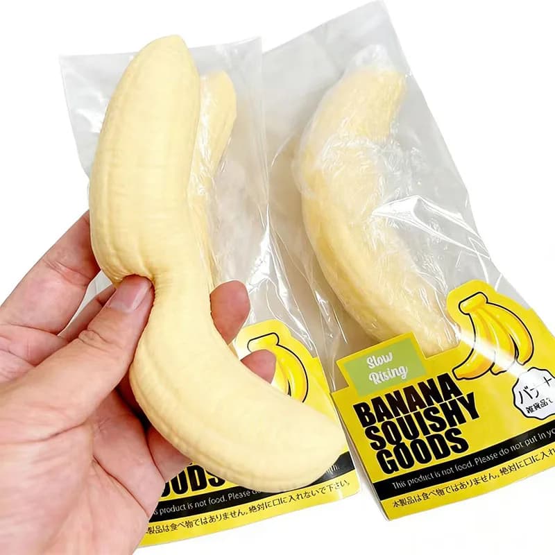 Squishy Banana Squeeze Toy Slow Rising Stress Relief Fidget New Simulated Pulp U — image 2