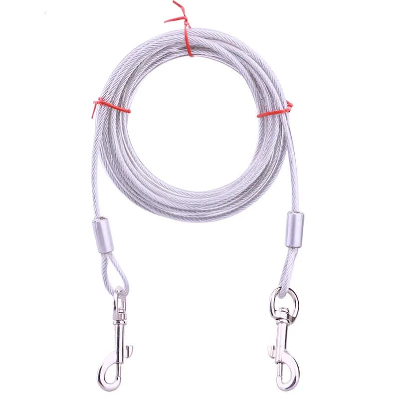 Double Dog Leash for Two Dogs Anti-Bite 3M Steel Wire Tie Out Cable Outdoor — image 8
