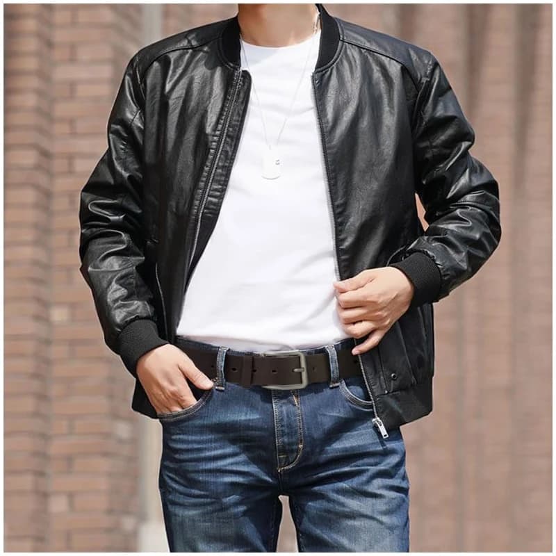 Men's Alloy Square Pin Buckle Belt PU Leather Jeans Business Leisure Belts — image 4