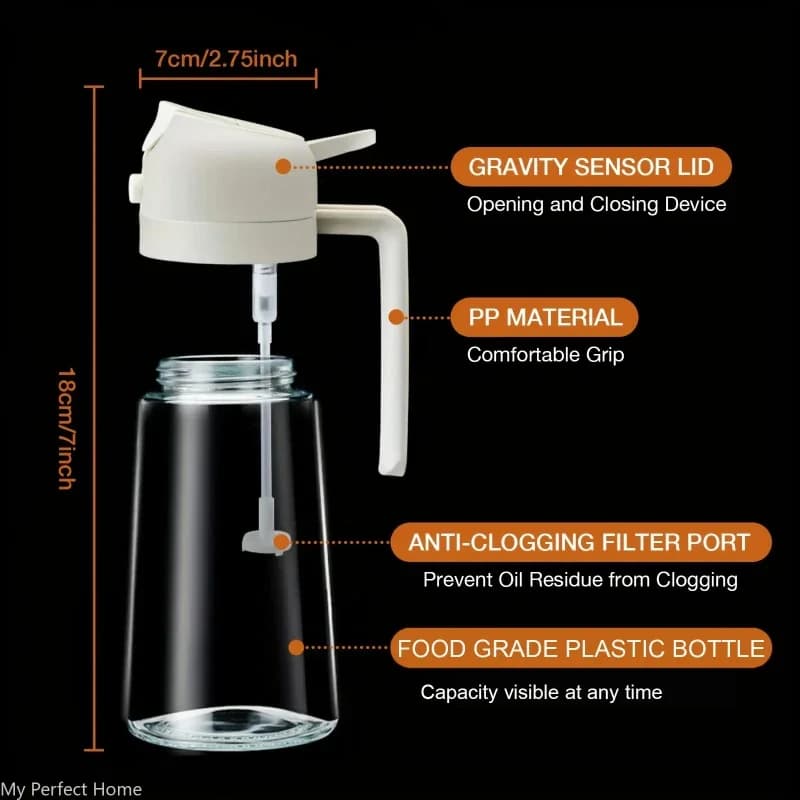 Oil Sprayer Bottle 500ml Kitchen Spray Dispenser BBQ Baking New 2in1 Plastic for — image 4