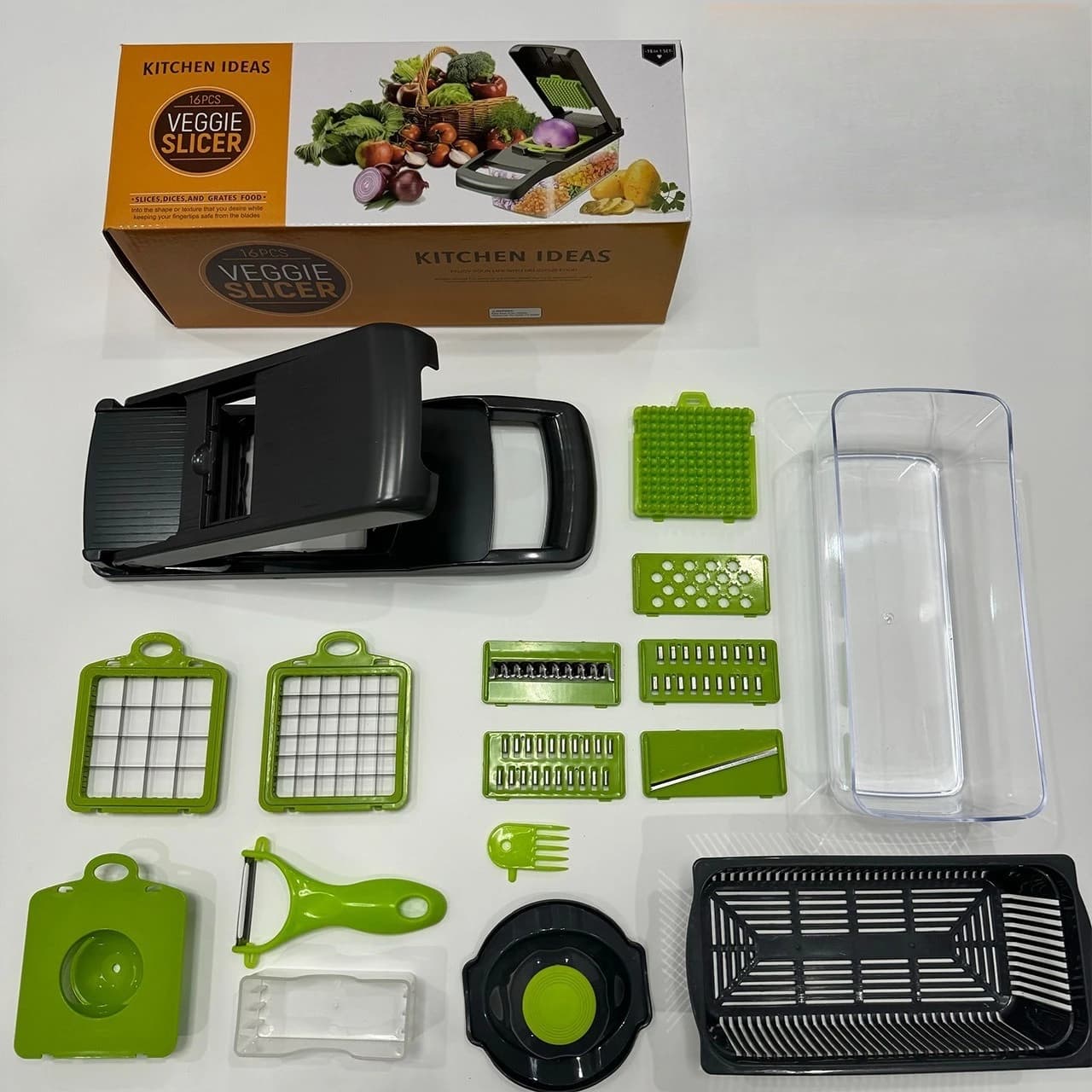 16 Pcs Vegetable Chopper Slicer Dicer Grater Peeler Kitchen Tool Set — image 4