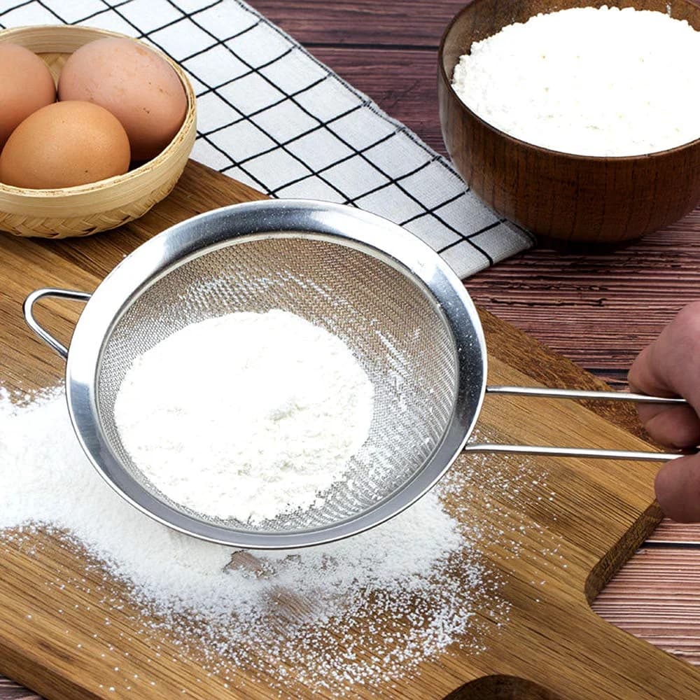 3 Pcs Fine Mesh Strainer Set Stainless Steel Flour Sieve Sifter for Kitchen — image 3