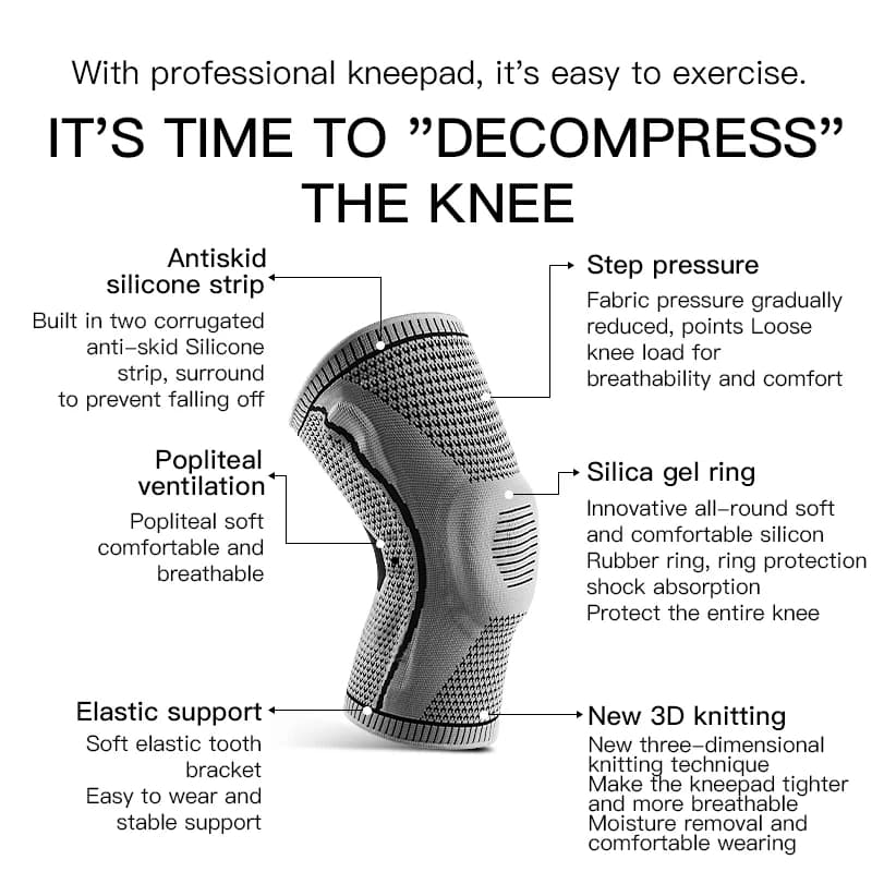Compression Knee Brace Patella Gel Pad Lateral Stabilizer Pain Relief Knob Pads — image 4