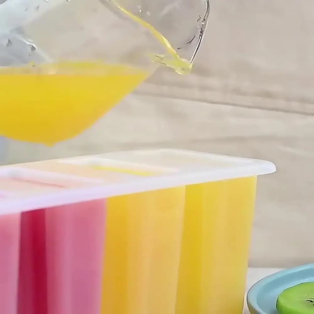 4-Link Popsicle Mould with Lid Homemade Ice Cream Frozen Moulds Mung Bean — image 4