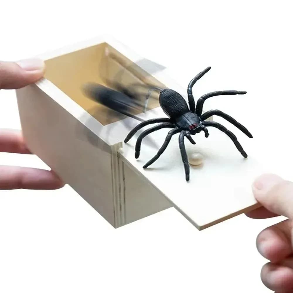 Wooden Spider Prank Scare Box Creepy Funny Trick Toy Joke Gag Gift Surprise Play — image 6